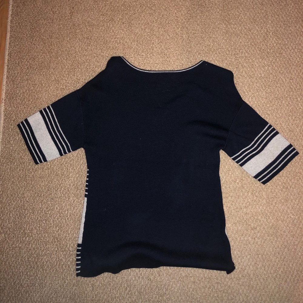 NWOT LL Bean striped v neck‎ sweater - Picture 6 of 6
